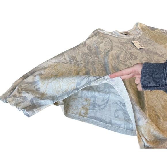 Catherines Poncho Sweater Women Size 4x/5x Gray Silver Gold Knit Pullover Casual - Picture 10 of 12